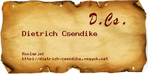 Dietrich Csendike névjegykártya